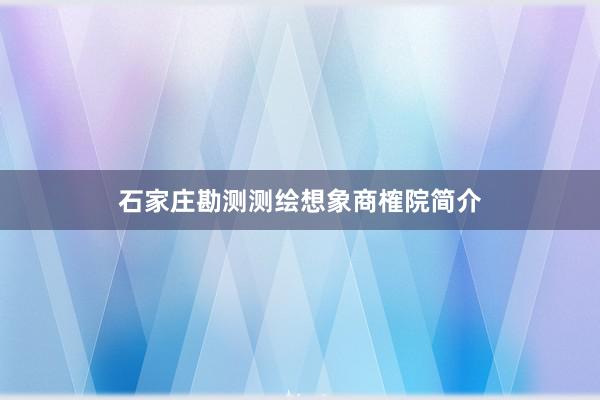 石家庄勘测测绘想象商榷院简介